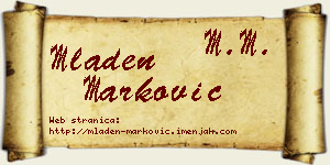 Mladen Marković vizit kartica